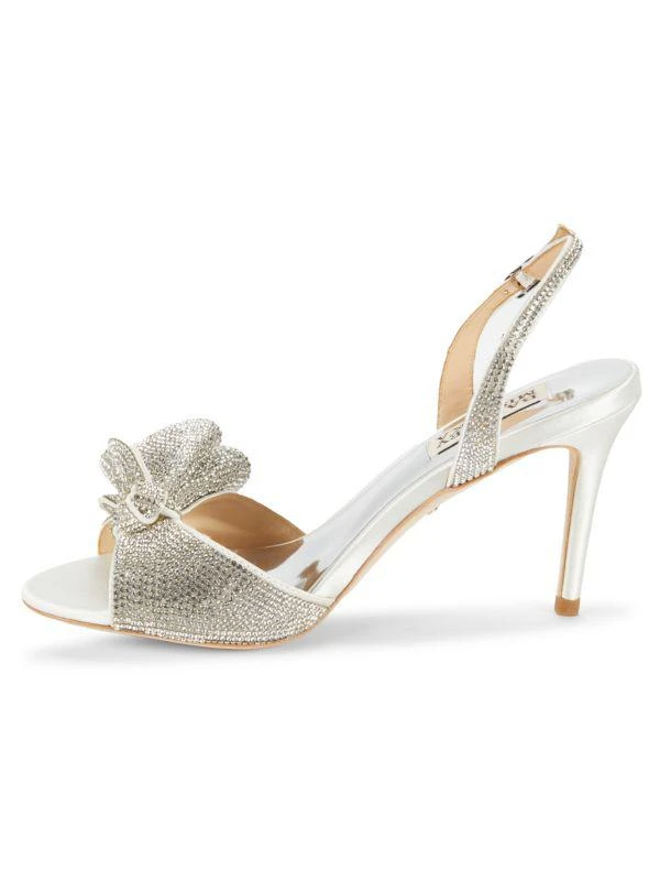 Badgley Mischka Rennie Ankle Strap Rhinestone Bow Heel Sandals 4