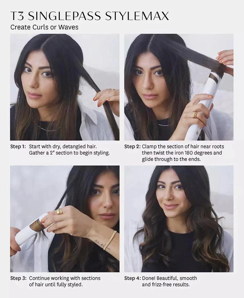 T3 SinglePass StyleMax Professional 1" Flat Iron with Automated Heat in Satin Blush 11