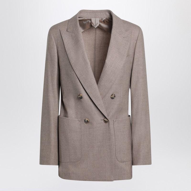ジャケット MAX MARA DOUBLE-BREASTED CASHMERE JACKET IN DOVE COLOR Max Mara Women's Double-Breasted Cashmere Jacket In Dove