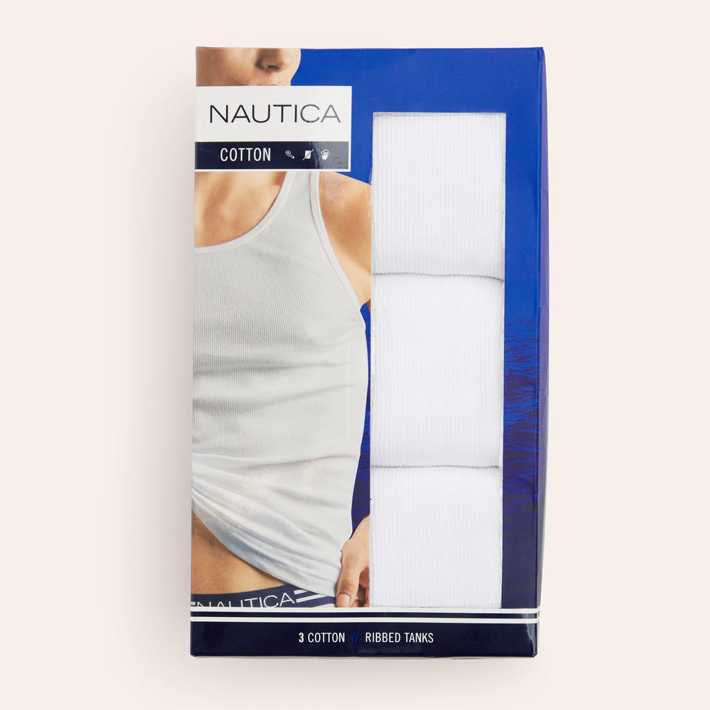 Nautica Mens Ribbed Tanks, 3-Pack