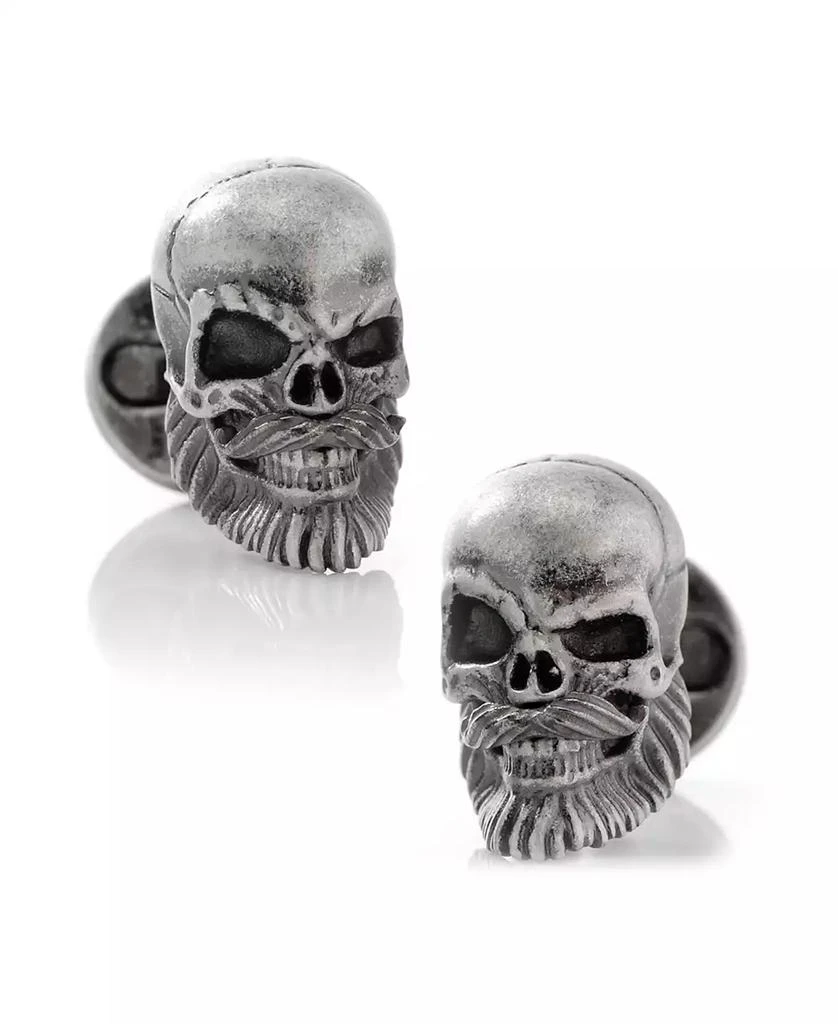 Ox and Bull Trading Co. Men's Stainless Steel Mustache Skull Cufflinks 1