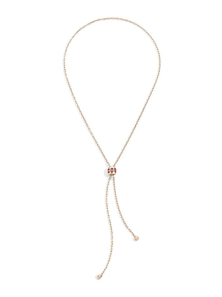 Pomellato Iconica 18K Rose Gold 
Garnet Lariat Necklace