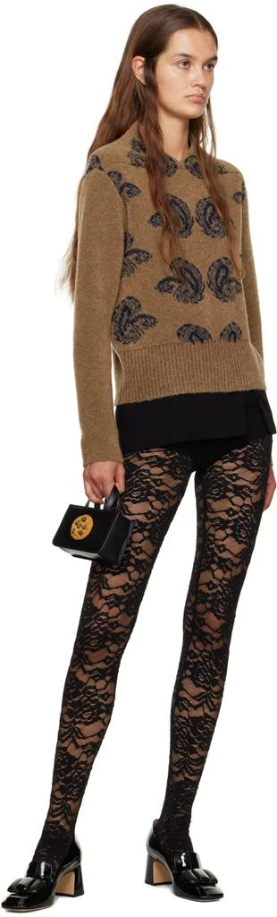 Puppets and Puppets Brown & Navy Jacquard Sweater 4