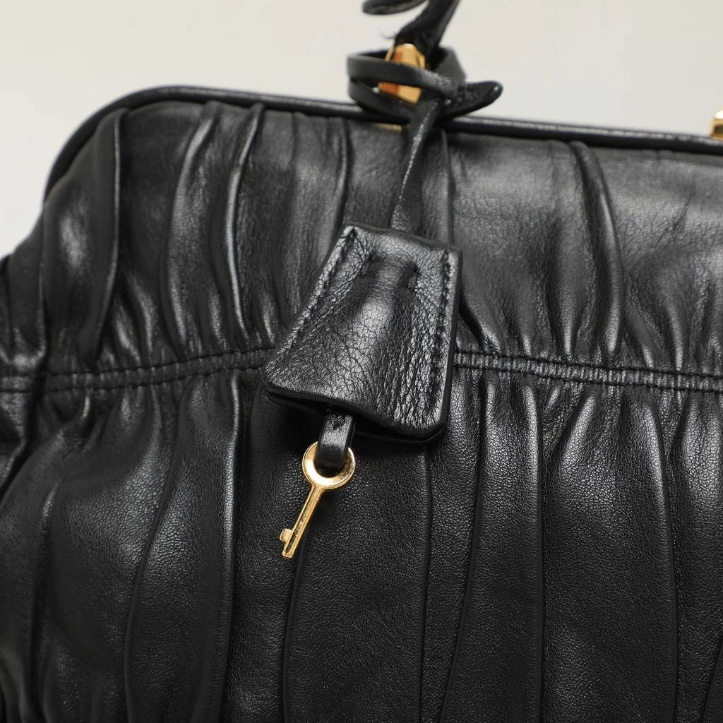 Prada Prada Black Matelasse Leather Top Handle Bag 11