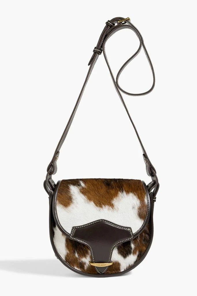 Isabel Marant Botsy leather-trimmed calf hair cross-body bag 1