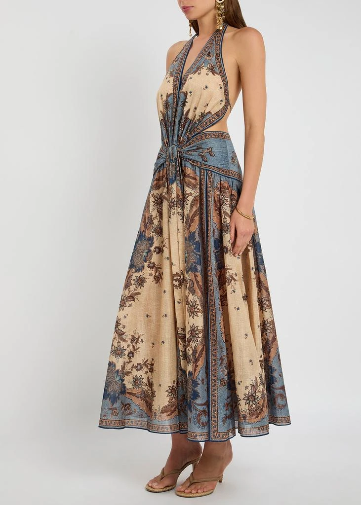 Zimmermann Ascension Plunge Halter printed cotton maxi dress 2