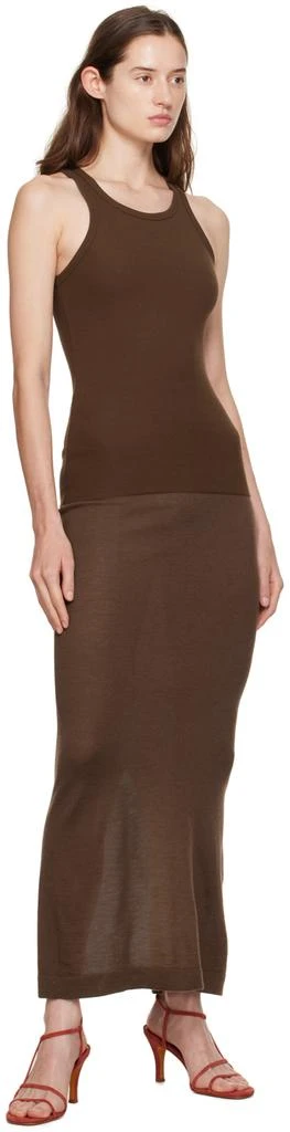 ÉTERNE Brown High Neck Tank Top 4