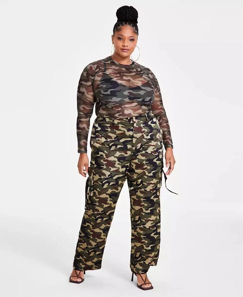 Nina Parker Trendy Plus Size Straight-Leg Cargo Pants 1