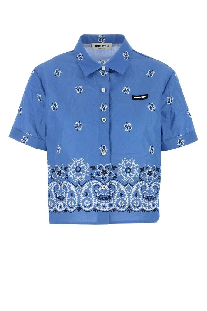 Miu Miu Miu Miu Pattern-Printed Short-Sleeved Shirt 1
