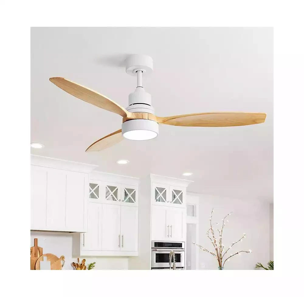 Sofucor 52-inch Simple and Grand Style White 3-Blade Ceiling Fan with Remote Control and Light Source