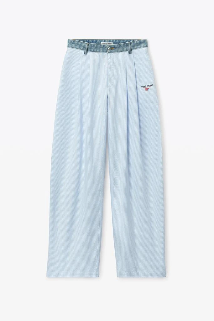 Alexander Wang Cotton Oxford Pants with Denim Waistband 2