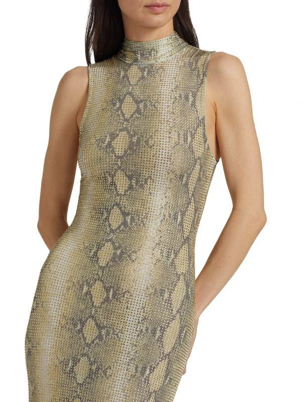 Ronny Kobo Morrell Python Crystal Maxi Dress 4