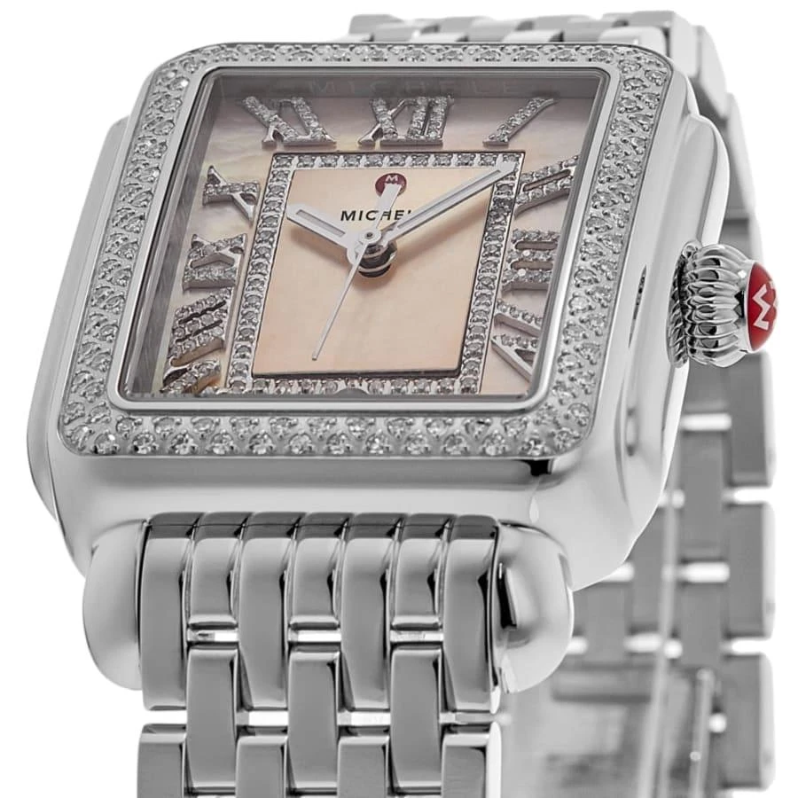 Michele Deco Madison Diamond Quartz Mother of Pearl Dial Steel Women's Watch MWW06T000267 2