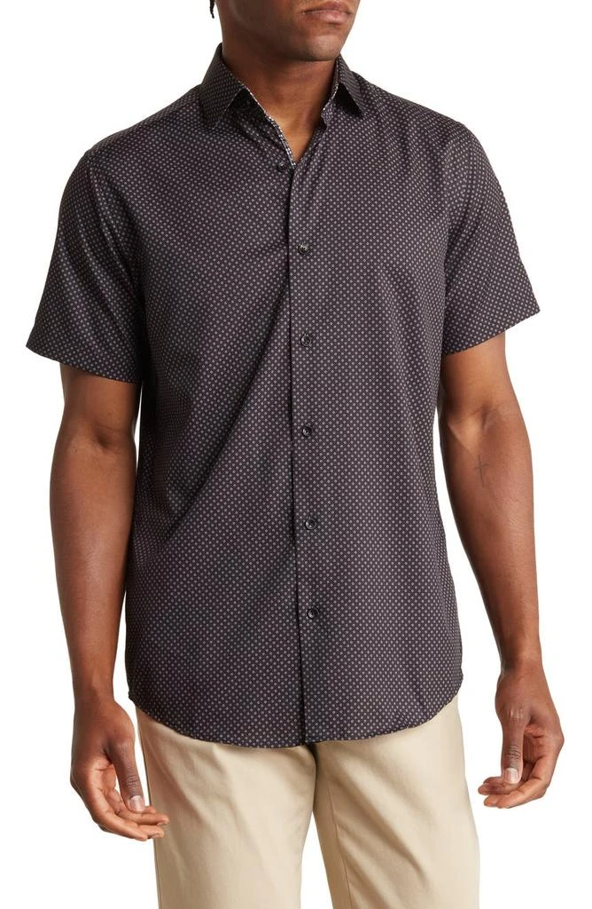 TOM BAINE Slim Fit Performance Short Sleeve Button-Up Shirt 1