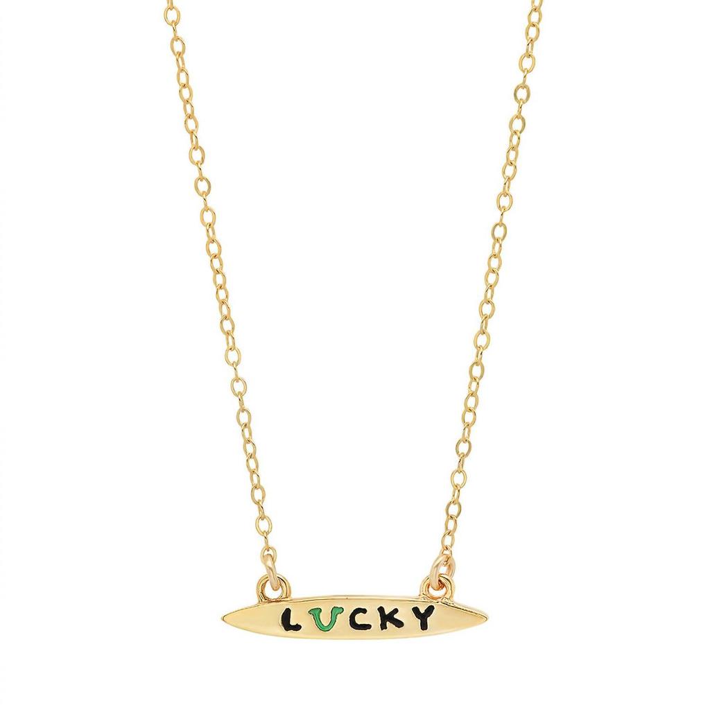 Jessica Elliot Women
s Enamel Small Surfboard Necklace - Lucky