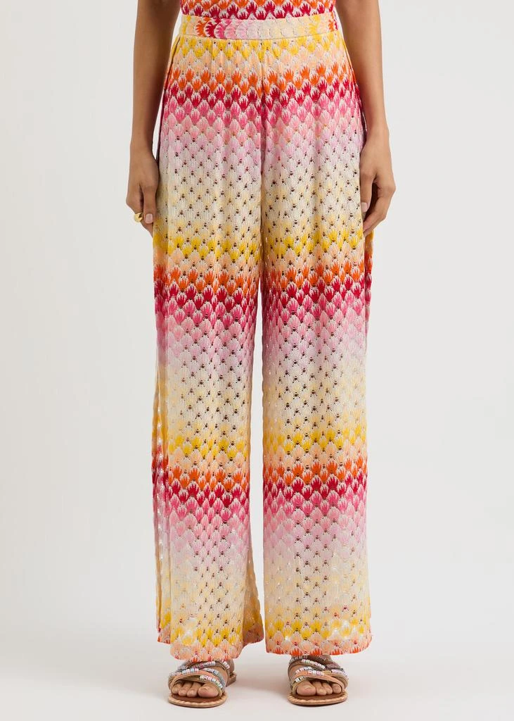 MISSONI Zigzag wide-leg fine-knit trousers 2