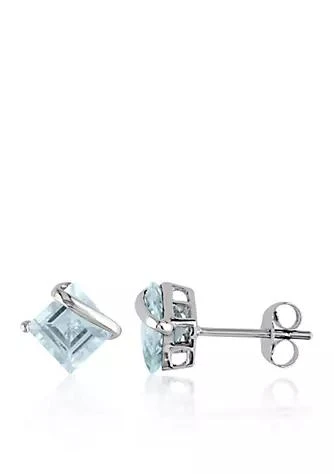 Belk 
Co. 10k White Gold Aquamarine Stud Earrings