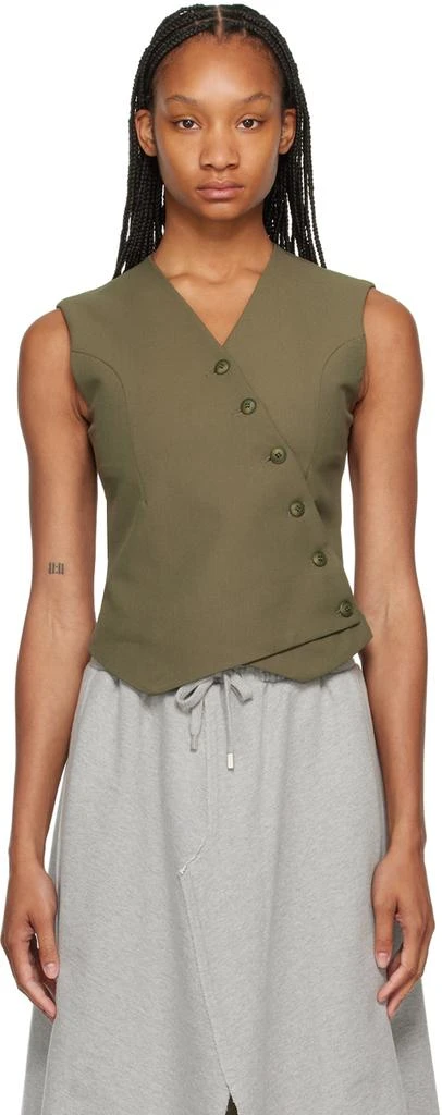 The Frankie Shop Khaki Maesa Cross Vest 1