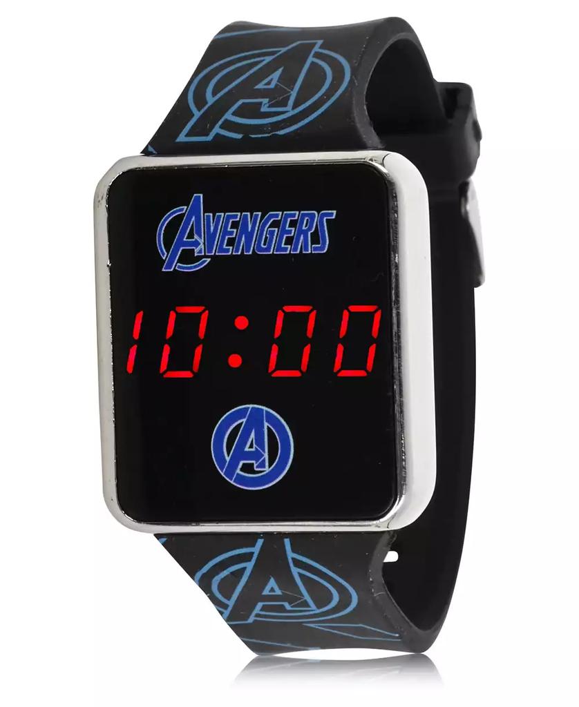 Accutime Avengers Kid's Touch Screen Black Silicone Strap LED Watch, 36mm x 33 mm