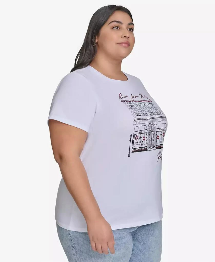 KARL LAGERFELD PARIS Plus Size Love from Paris City Graphic T-Shirt, Exclusively at Macy's 3