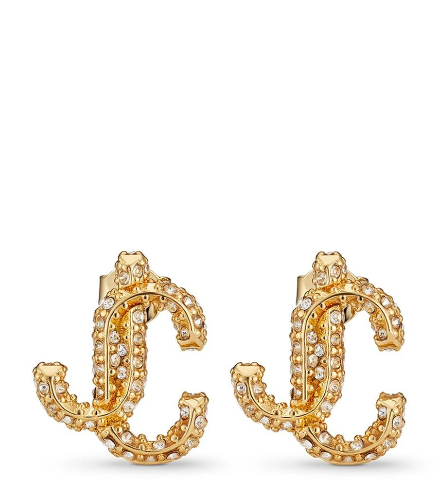Jimmy Choo Crystal-Embellished JC Stud Earrings 1