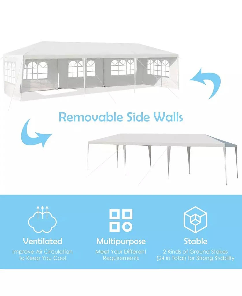 SUGIFT 10 x 30 Feet Canopy Tent with 5 Removable Sidewalls for Party Wedding 5