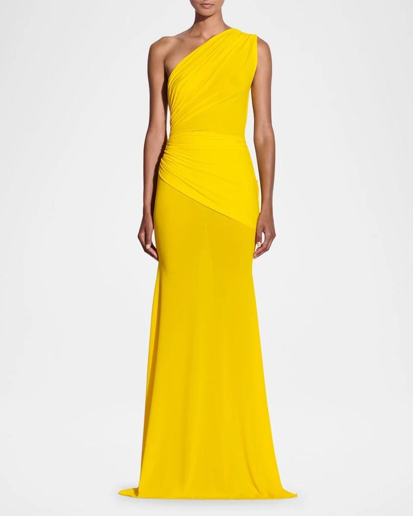 Alex Perry One-Shoulder Draped Crepe Jersey Gown 2