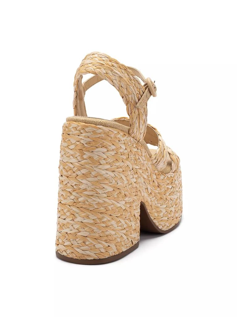 Larroudé Carmen 145MM Raffia Platform Sandals 3