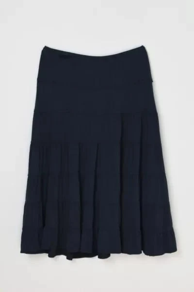 Urban Outfitters Vintage Y2k Tiered Black Midi Skirt 1