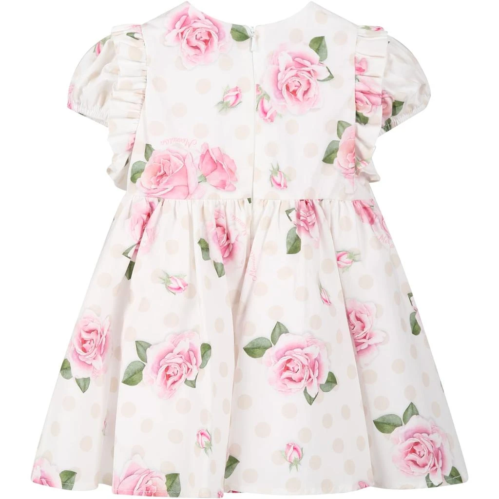 MONNALISA Multicolor Dress For Baby Girl With Logo 2