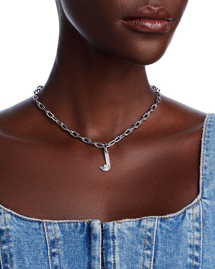 Adina Reyter Sterling Silver Diamond Groovy Initial Pendant