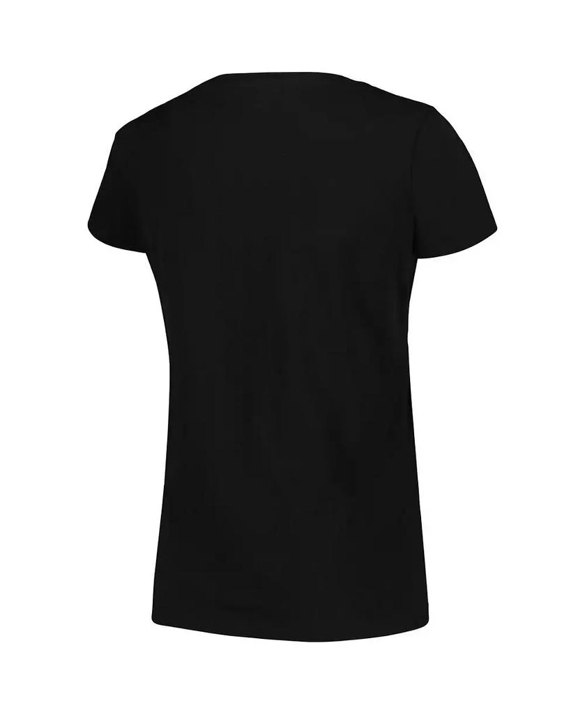 Mad Engine Women's Black Distressed Mickey Mouse Face Scoop Neck T-shirt 3