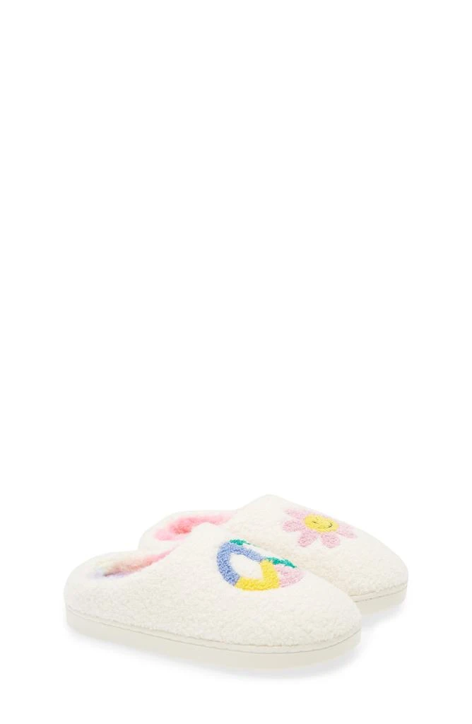 Harper Canyon Kids
 Peace Flower Faux Fur Lined Faux Shearling Slipper