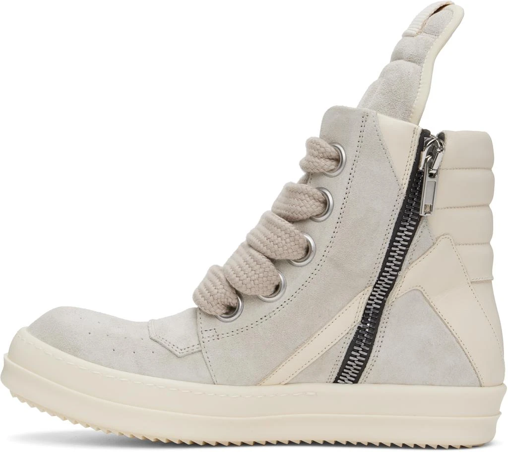 Rick Owens Gray & Off-White Hollywood Jumbolace Geobasket Sneakers 3
