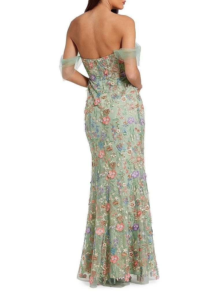 Mac Duggal Seasonless Embroidered Tulle Off-The-Shoulder Bustier Gown 2