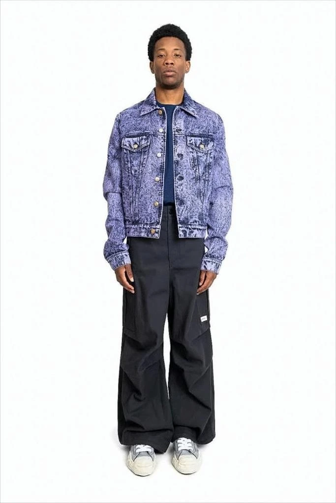 Marni Textured Acid-Wash Denim Jacket with Classic Collar and Adjustable Tabs 4