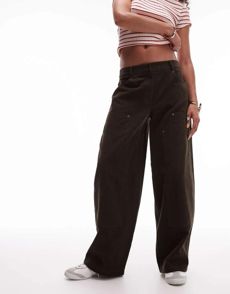 Topshop Topshop cord trouser in brown 1