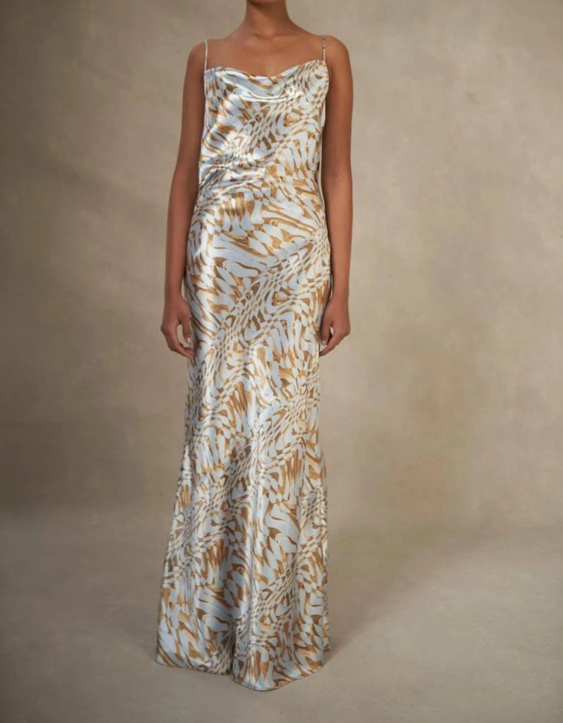 Aiifos Aiifos - Maya Metallic Satin Slip Gown