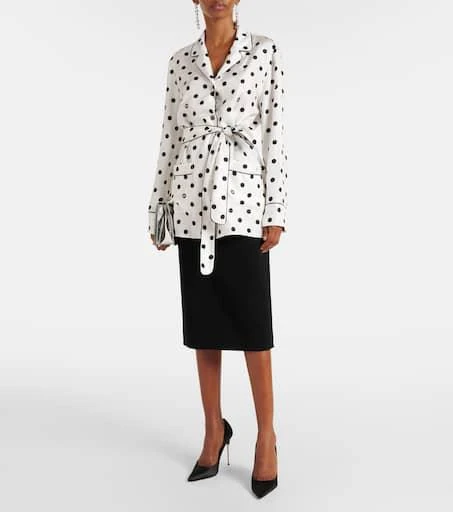 Dolce 
Gabbana Polka-dot silk twill pajama shirt 2