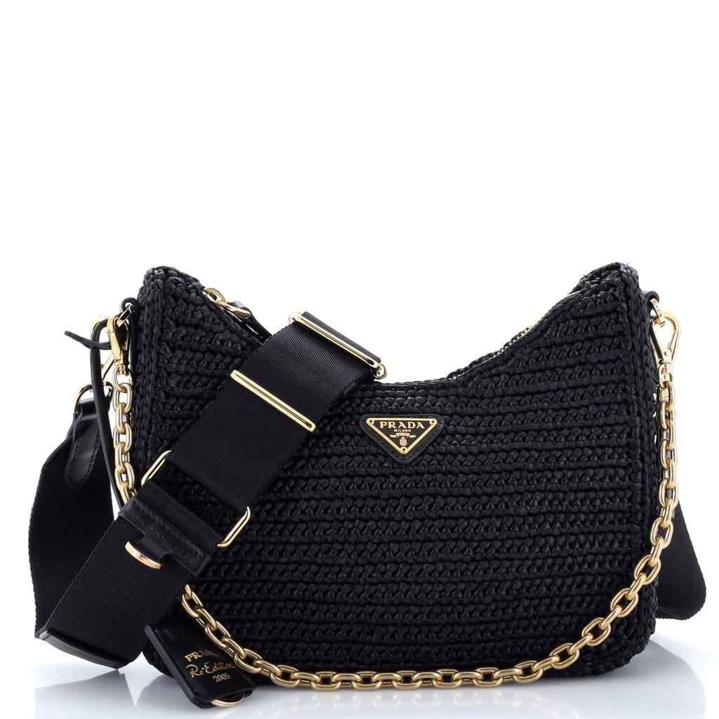 Prada Re-Edition 2005 Shoulder Bag Raffia Small