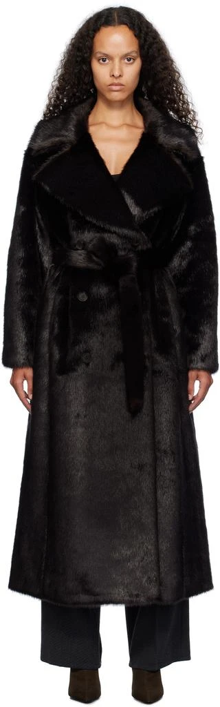 The Frankie Shop Brown Joni Faux-Fur Coat 1