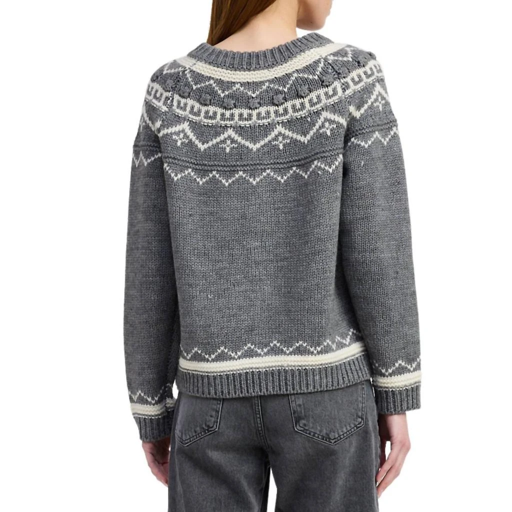 En Saison Esther Patterned Knit Jacket In Gray Ivory 2