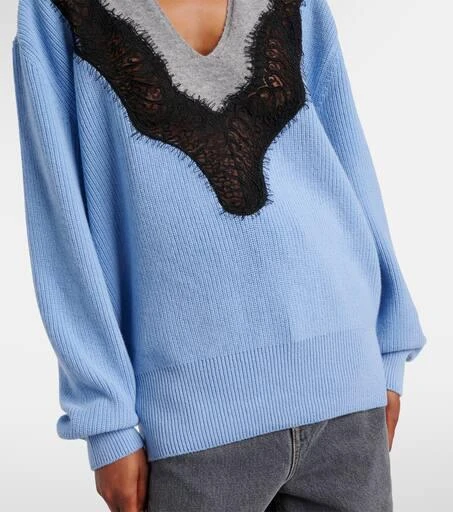 Stella McCartney Lace-trimmed virgin wool sweater 5