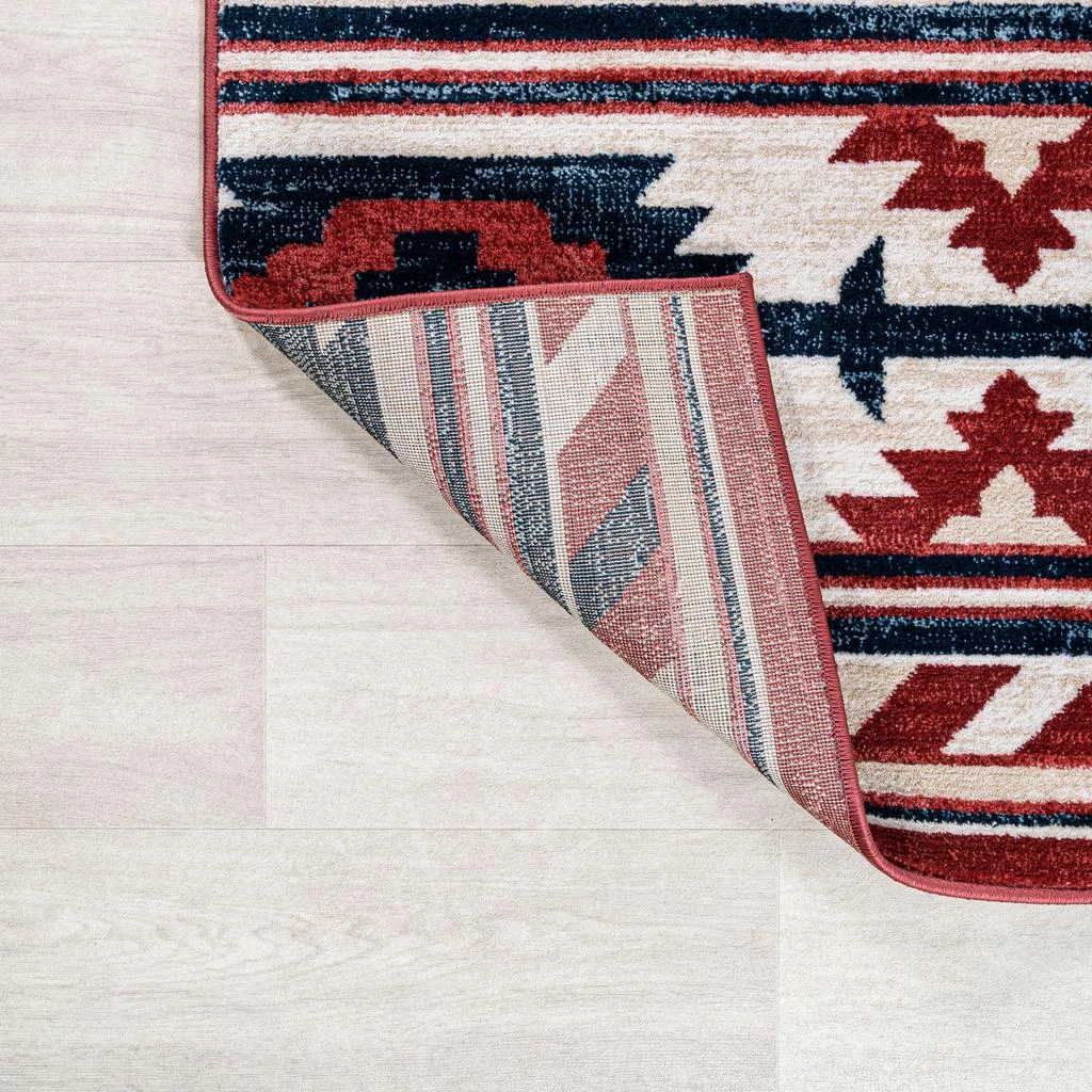 JONATHAN Y Serape Medallion Southwestern Red/Navy/Cream Area Rug 5