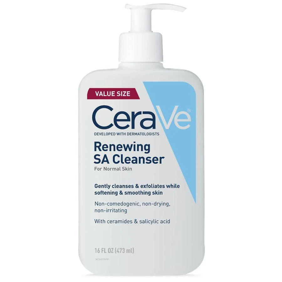 CeraVe Renewing SA Cleanser Exfoliating Salicylic Acid Face Wash for Normal Skin 1