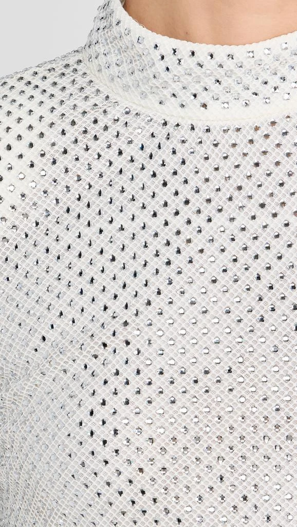 Self Portrait Silver Rhinestone Fishnet Top 5