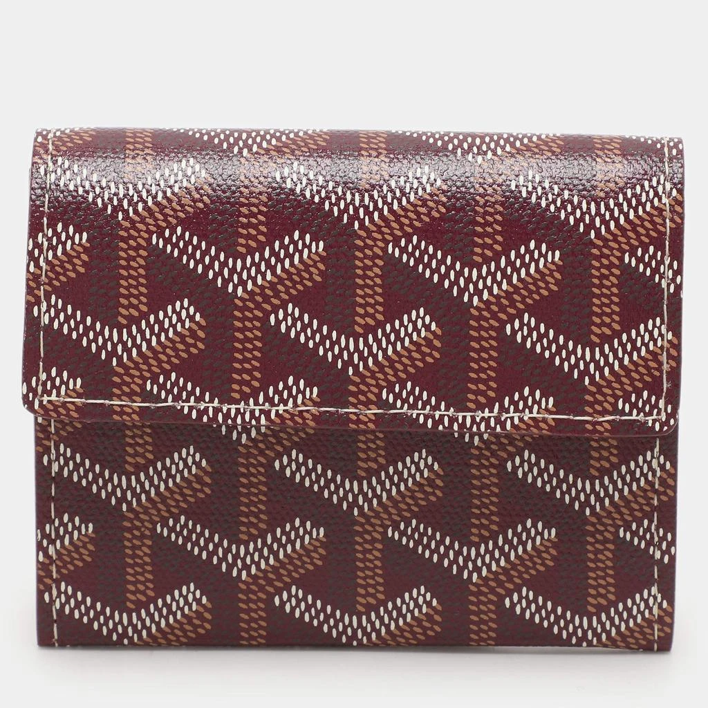 Goyard Goyard Burgundy Goyardine Coated Canvas Marigny Wallet 1