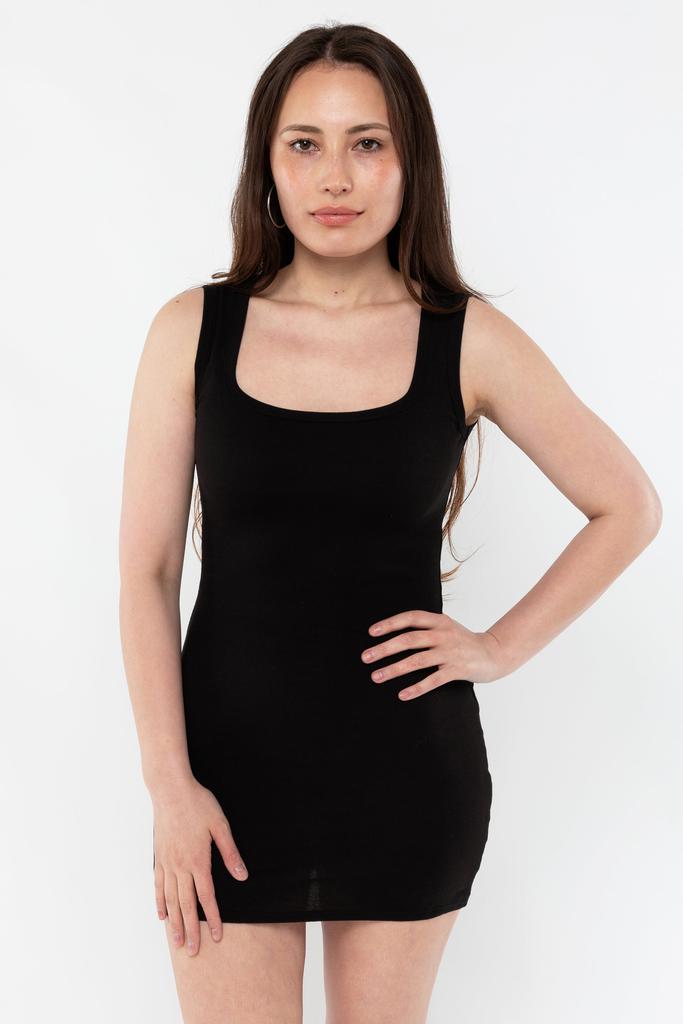 Los Angeles Apparel 43049 - Baby Rib Square Neck Tank Dress