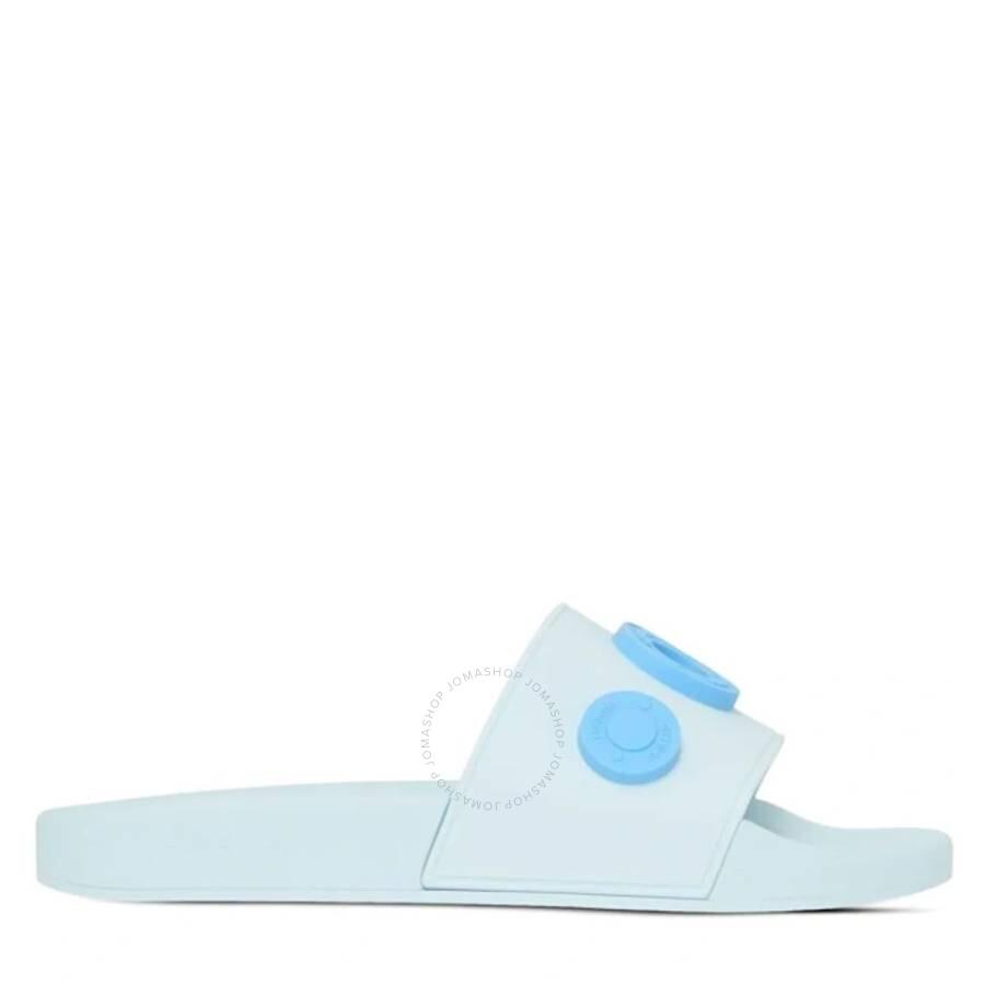 Burberry Pale Blue Furley Logo-Embellished Slide Sandals
