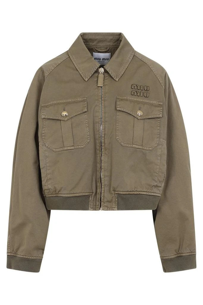 Miu Miu Miu Miu Zip-Up Cropped Jacket 1